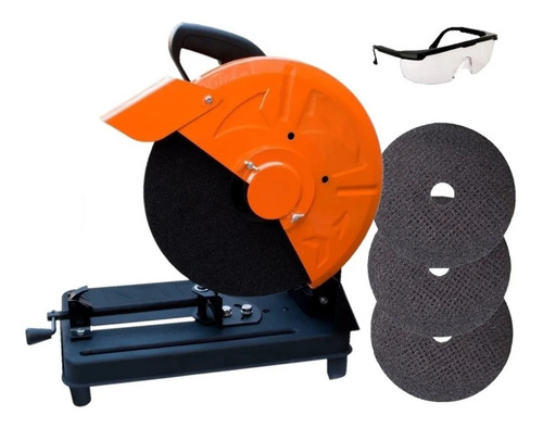 Imagen 2 de 10 de Sierra Sensitiva Lusqtoff 355mm 2000w + 3 Discos + Lentes