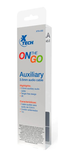 Imagen 4 de 10 de Cable Auxiliar Audio 3,5mm Xtech On The Go Xtg-232 Verde Css