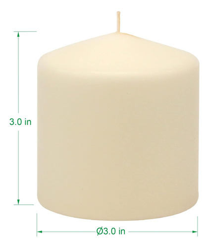 Velas De Pilar Altas Sin Aroma, 3 X 6 Pulgadas, Color Blanco