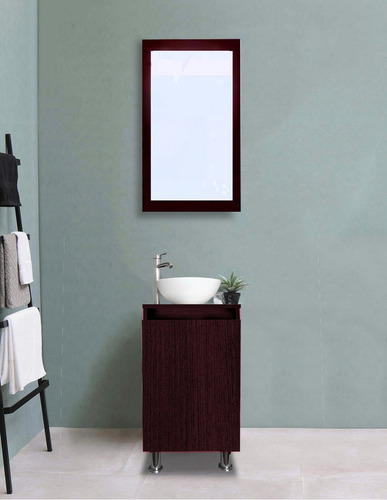 Espejo Decorativo De Pared Decomobil 60x40 Cm Minimalista Marco Chocolate