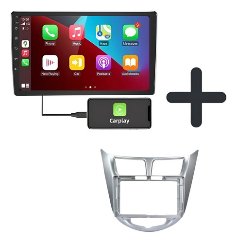 Radio Auto Android Carplay 4gb 64gb + Bisel Hyundai Accent