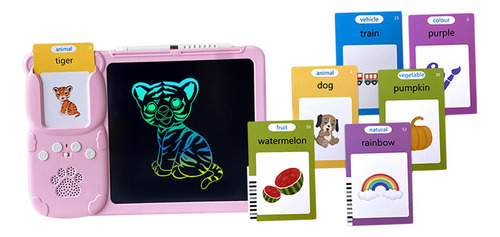 Falando Cartões Flash Escrita Tablet Rosa Com 112 Cartas