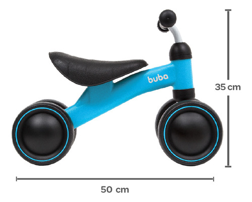 Bicicleta De Equilíbrio 4 Rodas Azul - Buba