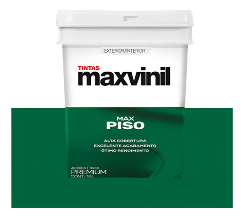 Tinta Para Pisos Fosca Premium Alto Rendimento Maxvinil 18l Cor Preto