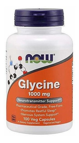 Ahora Glicina 1000 Mg, 100 Capsulas Vegetales