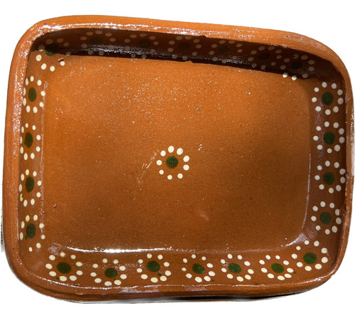 Plato Rectangular De Barro Tradicional Mex 22 Cm 14 Pzs