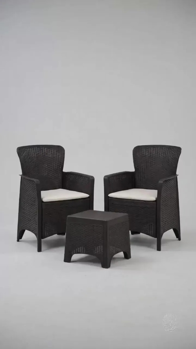 Juego De Jardin 2 Sillas + Mesa Ratona Set Exterior - imagen 2