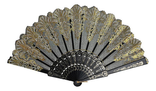 2 Ventiladores Plegables De Tela De Seda De Encaje De Mano