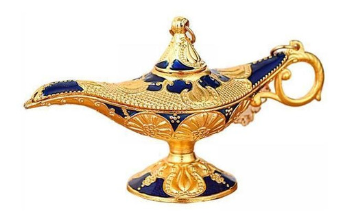 2 Lámpara De Aladino, Disfraz De, Arte Ligero Dorado Azul