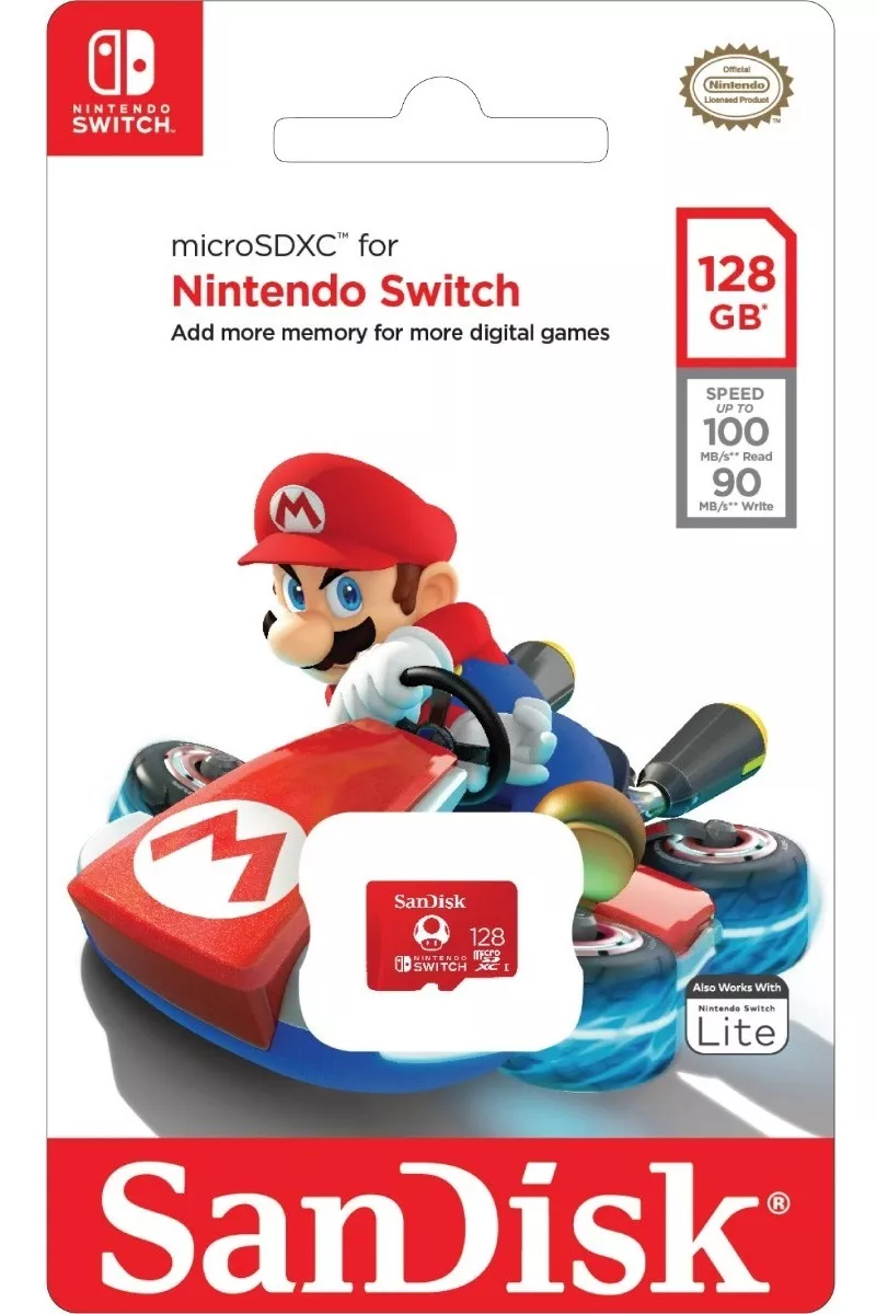 Micro Sd 128gb Sandisk Memoria Oficial Nintendo Switch