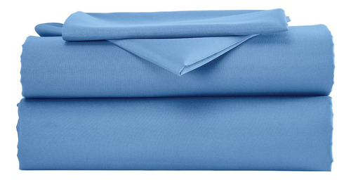 Juego Sábanas Esencial Azul King Size Colchas Concord Diseño De La Tela Liso