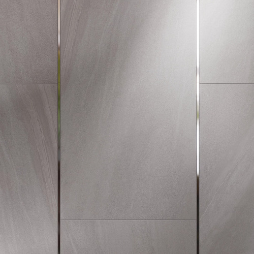 Perfil Inox Acabamento Porcelanato U Com Base, Barra De 3mt