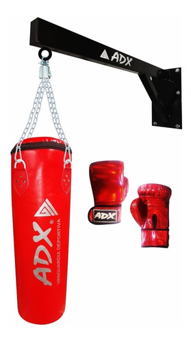 Kit Entrenamiento Adx Boxeo (costal Relleno+soporte+guantes)