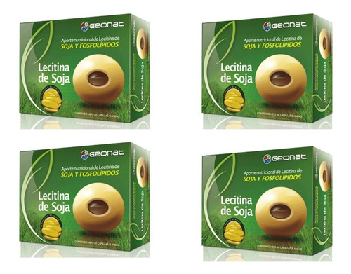 Lecitina De Soja Energia Cerebral Alimento Nutritivo 4 Cajas