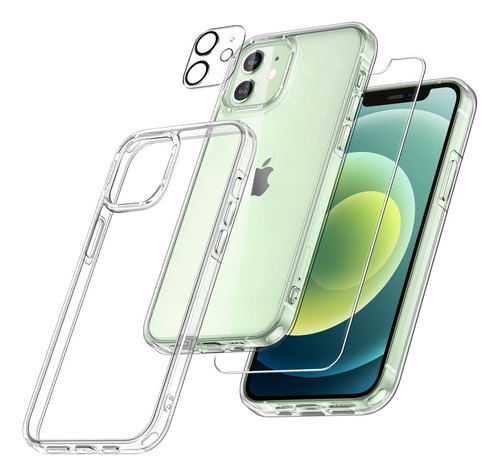 Tauri [5 1] Funda Para iPhone 12 Pro No Amarillea Protector