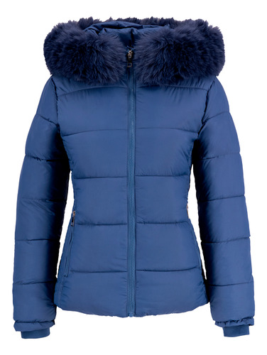 Chamarra Mujer Casual Afelpada Gorro Peluche Invierno Reimer