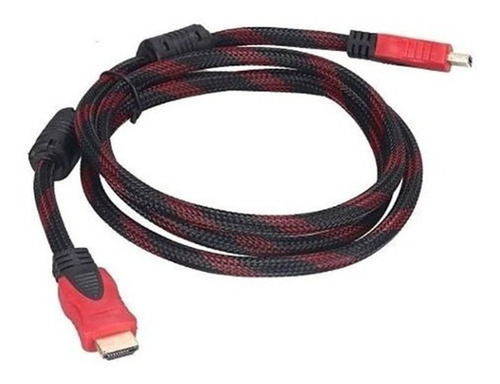 Imagen 2 de 3 de Cable Hdmi De 5 Mts Reforzado Mallado Hd Filtros Oro 3d