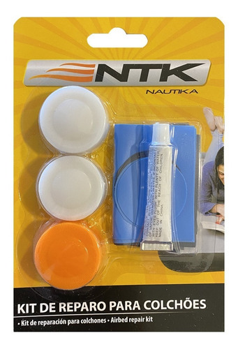 Kit Em Pvc Cola Remendo Reparo Para Colchão Inflável Nautika Azul
