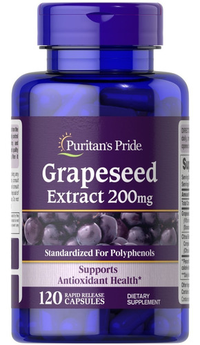 Puritan's Pride | Grapeseed Extract | 200mg | 120 Rapid Caps