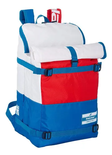 Mochila Tenis Blanco Azul Rojo