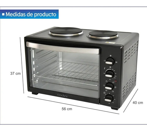 Imagen 5 de 6 de Horno Electrico Codini Doble Anafe 46 Lts Grill Bandeja 20a