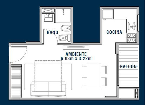 Departamento Apto Blanqueo 1 Dormitorio - Monserrat