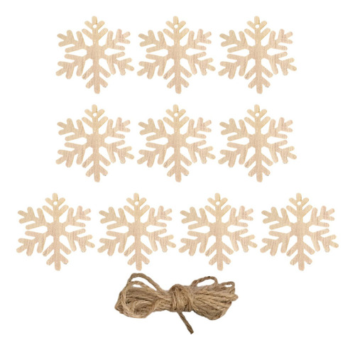 10 Piezas De Rodajas De Madera De Navidad, Recortes De