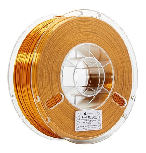 Filamento Polymaker Polylite Pla Silk Colors, 1.75mm - 1kg Color Gold