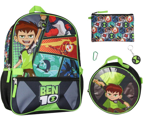 Ben 10 Omnitrix Aliens 5 Piezas Viaje Escolar 16 Mochila