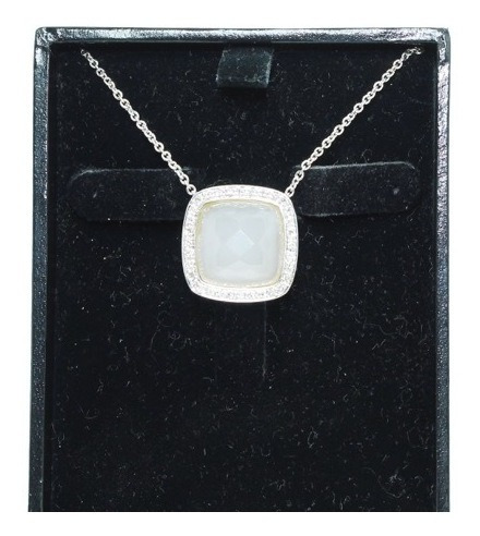 Pocao2005- Colar Ouro Branco 18k750 Quartzo Diamantes C475