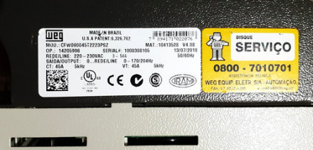 Inversor De Frequência Weg Modelo Cfw09 15cv 220v