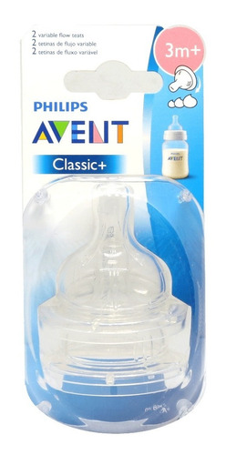 Avent Tetina Classic Flujo Variable 3m Caja Con 2pz