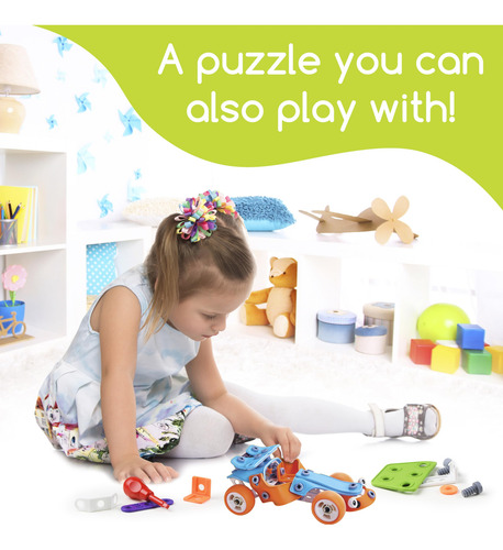 Juego De Erector Para Niños 132 Piezas Vehículos 3d 0 Versión Del Personaje