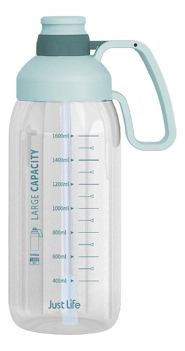 J0s Botella De Agua De 1800 Ml Con Marcador Y Pajita Para