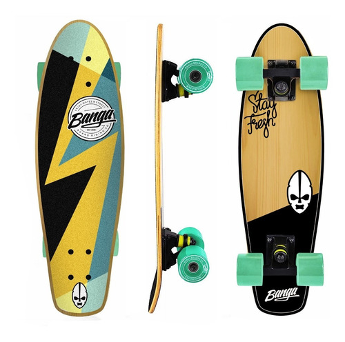 Mini Cruiser Maple Canadiense Lija Impresa - Banga Boards Oficial - Longboard Skateboard Patineta Penny Minicruiser Surf