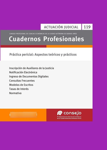 Libro Cuadernos Profesionales N° 119 Practica Pericial