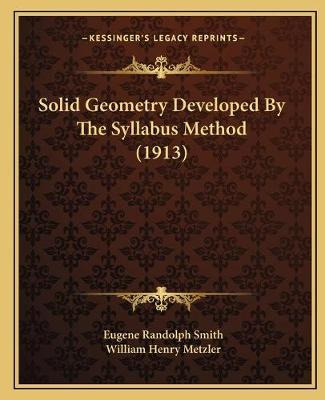 Libro Solid Geometry Developed By The Syllabus Method (19...