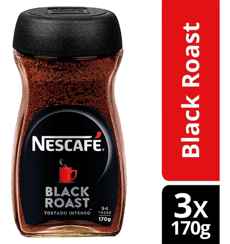 Café Nescafé® Black Roast 170g X3 Frascos