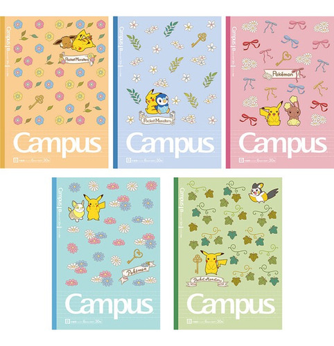 Pack Cuadernos 5 Pokemon B5 - Campus Koyuyo Original - Eevee