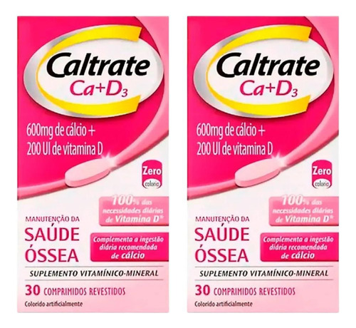 Kit Caltrate Ca+d3 Com 2 Caixas De 30 Comprimidos Cada