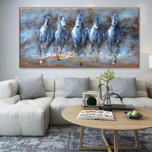 Cuadro Caballos Blancos, Lienzo Canvas  140x100