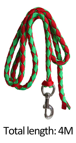 Cuerda De Plomo Para Caballos Con Clip 4 Metros Verde Rojo