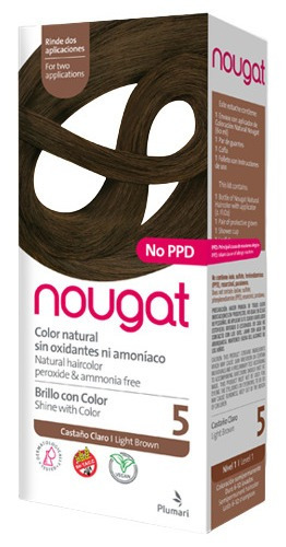 Kit Tintura Plumari  Nougat Brillo con color tono 5 castaño claro