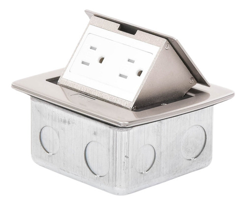 Mini Caja De Piso Acero Inoxidable 2 Contactos 127v Th-mc-pc