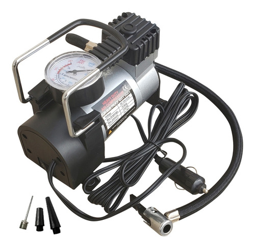 Imagen 5 de 10 de Compresor Aire 1 Piston Cilindro 12v Metal Auto Bici Bolso