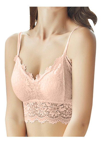 Sujetador De Encaje Extragrande Para Mujer Con Tirantes Y Si