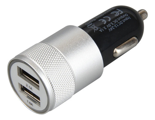 Cargador Auto Celular - Doble Usb 12v 24v Con Led 2.1a