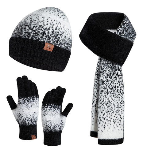 Jtjfit Gorro De Punto De Invierno Bufanda Larga Y Guante De 