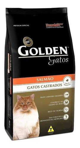 Ração Golden Castrados Premium Especial gato adulto salmão 10.1kg