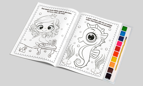 Sereia Livro para Pintar com Aquarela